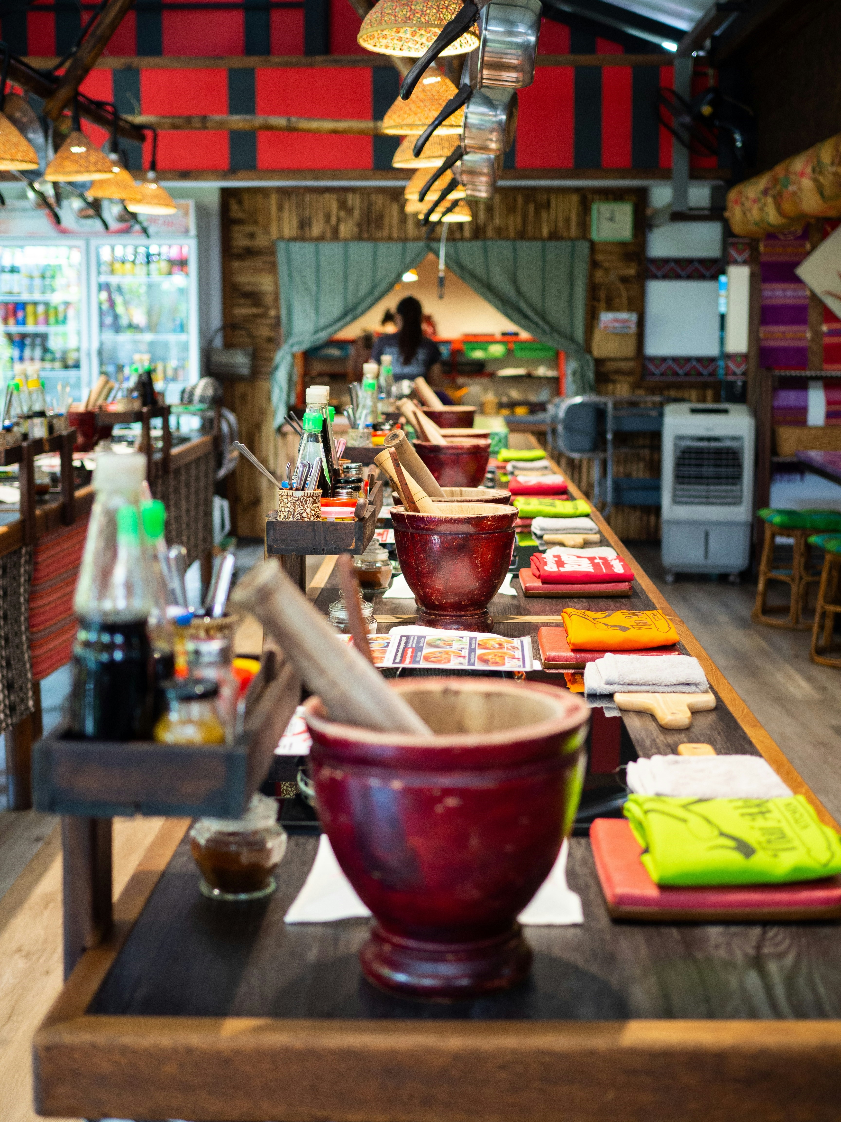kitchen at a Thai cooking school